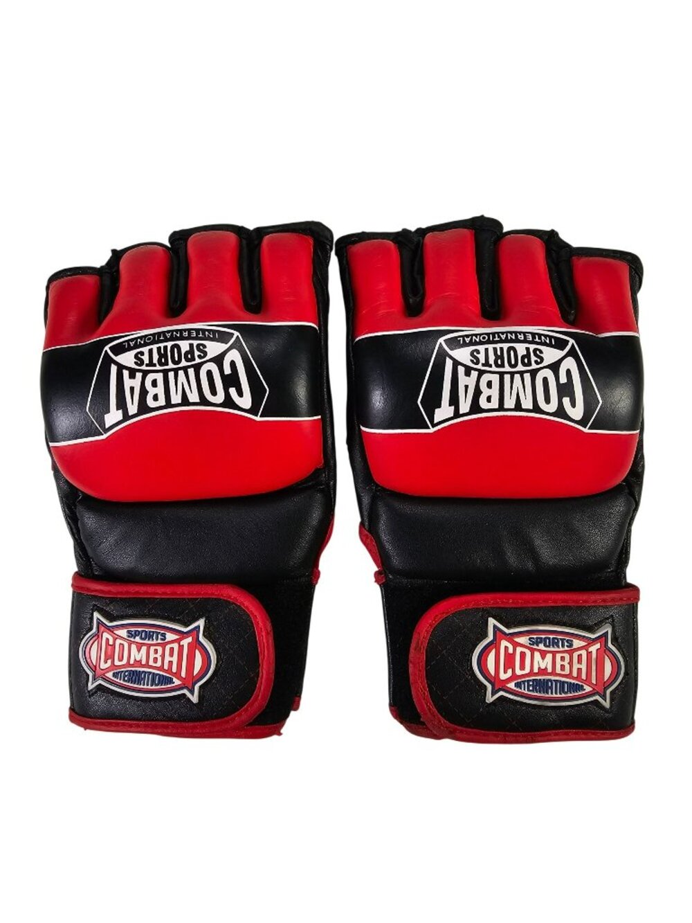 Combat Sports International MMA Open-Finger Fighting Gloves Size L 5oz Black Red